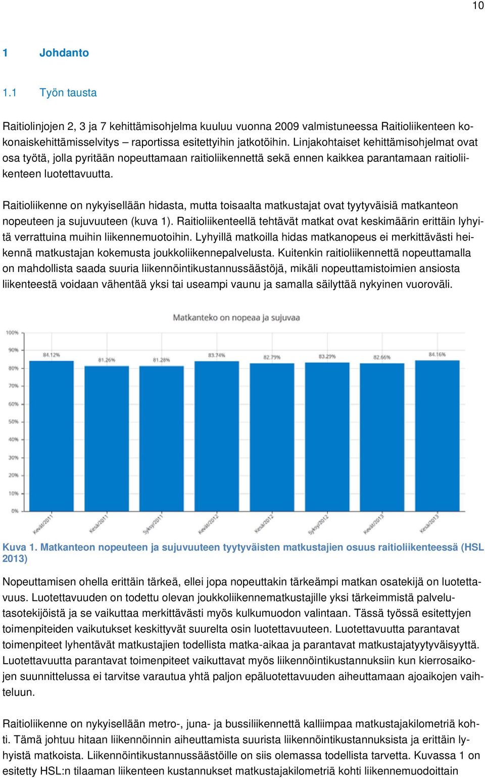 Raitioliikenne on nykyisellään hidasta, mutta toisaalta matkustajat ovat tyytyväisiä matkanteon nopeuteen ja sujuvuuteen (kuva 1).