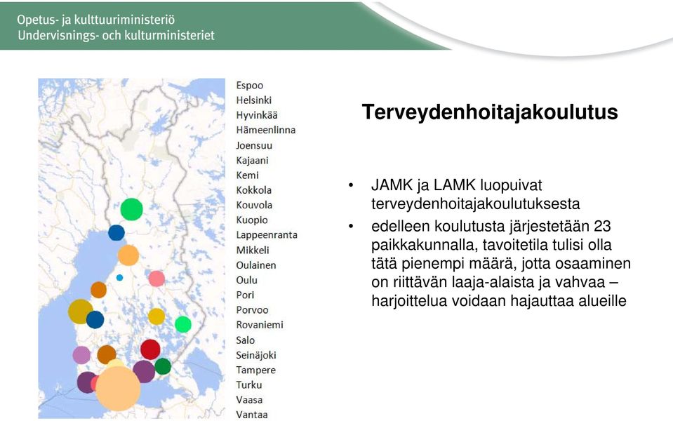 paikkakunnalla, tavoitetila tulisi olla tätä pienempi määrä, jotta