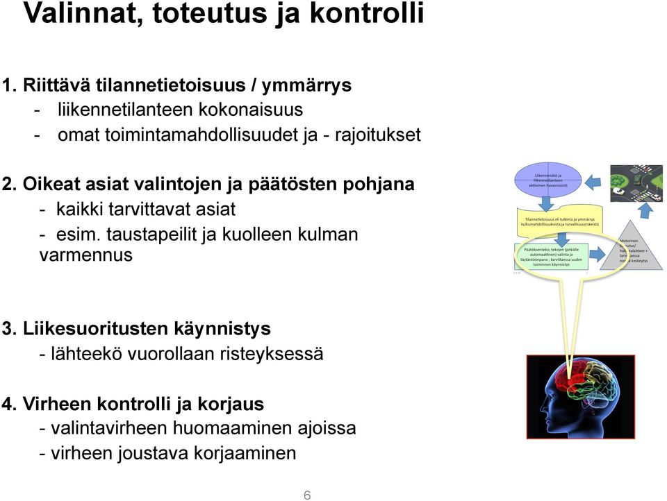 rajoitukset 2. Oikeat asiat valintojen ja päätösten pohjana - kaikki tarvittavat asiat - esim.