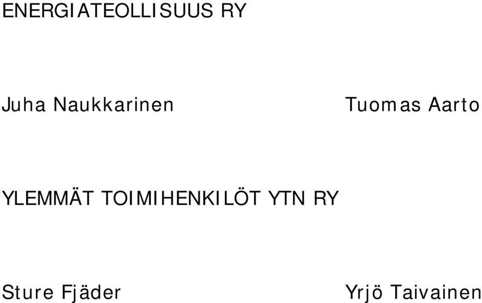 YLEMMÄT TOIMIHENKILÖT YTN