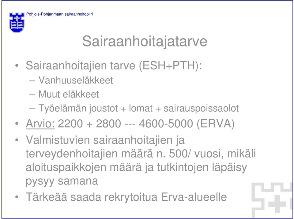 Valmistuvien sairaanhoitajien ja terveydenhoitajien määrä n.