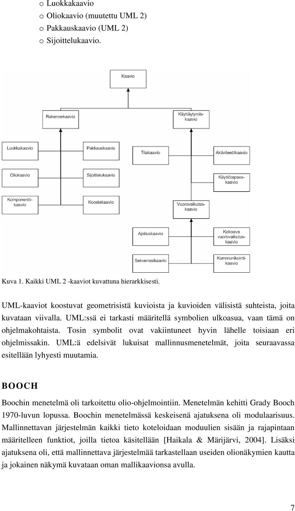 Tosin symbolit ovat vakiintuneet hyvin lähelle toisiaan eri ohjelmissakin. UML:ä edelsivät lukuisat mallinnusmenetelmät, joita seuraavassa esitellään lyhyesti muutamia.