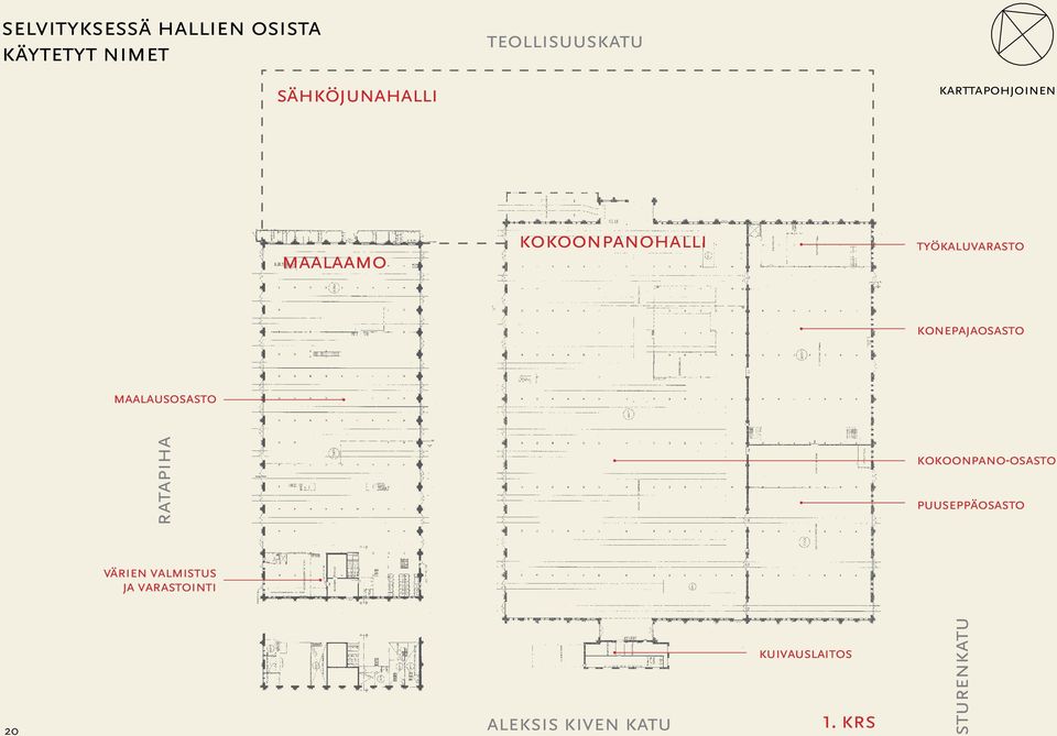 konepajaosasto maalausosasto ratapiha kokoonpano-osasto puuseppäosasto