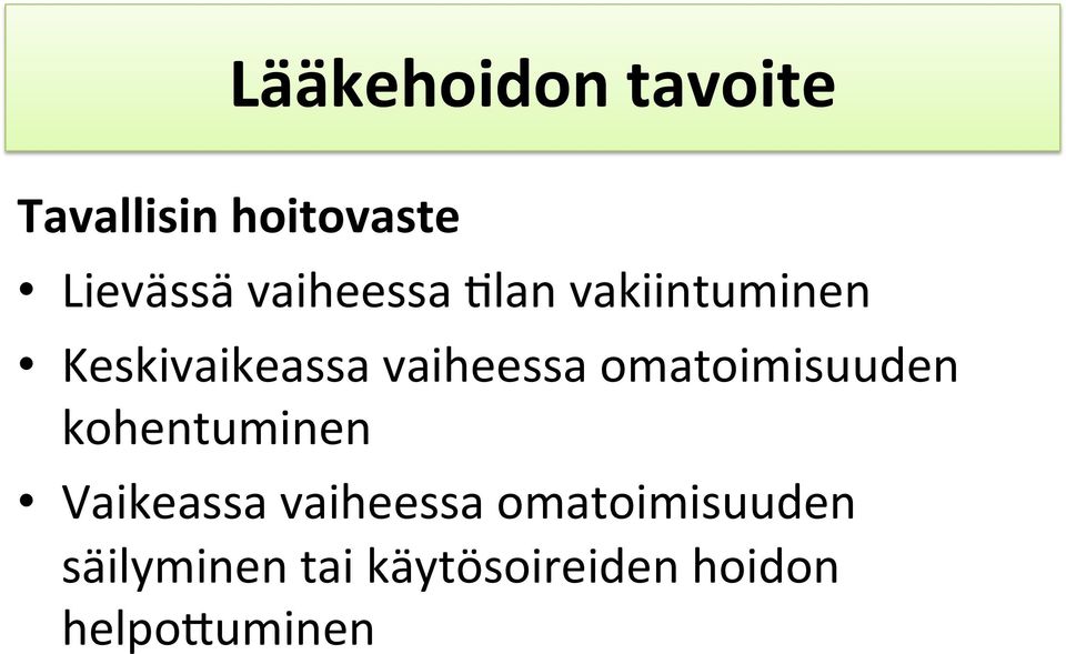 omatoimisuuden kohentuminen Vaikeassa vaiheessa