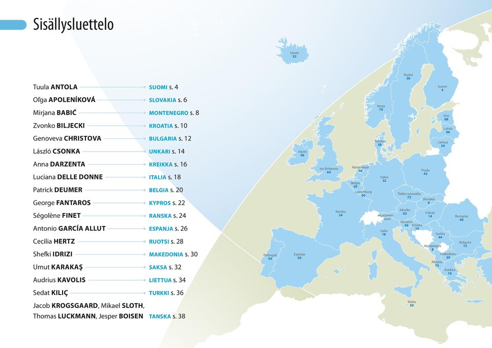 24 Antonio GarCÍa allut espanja s. 26 Cecilia hertz ruotsi s. 28 Shefki IDrIZI makedonia s. 30 Umut karakaş SakSa s. 32 Audrius kavolis liettua s. 34 Sedat kiliç TurkkI s.