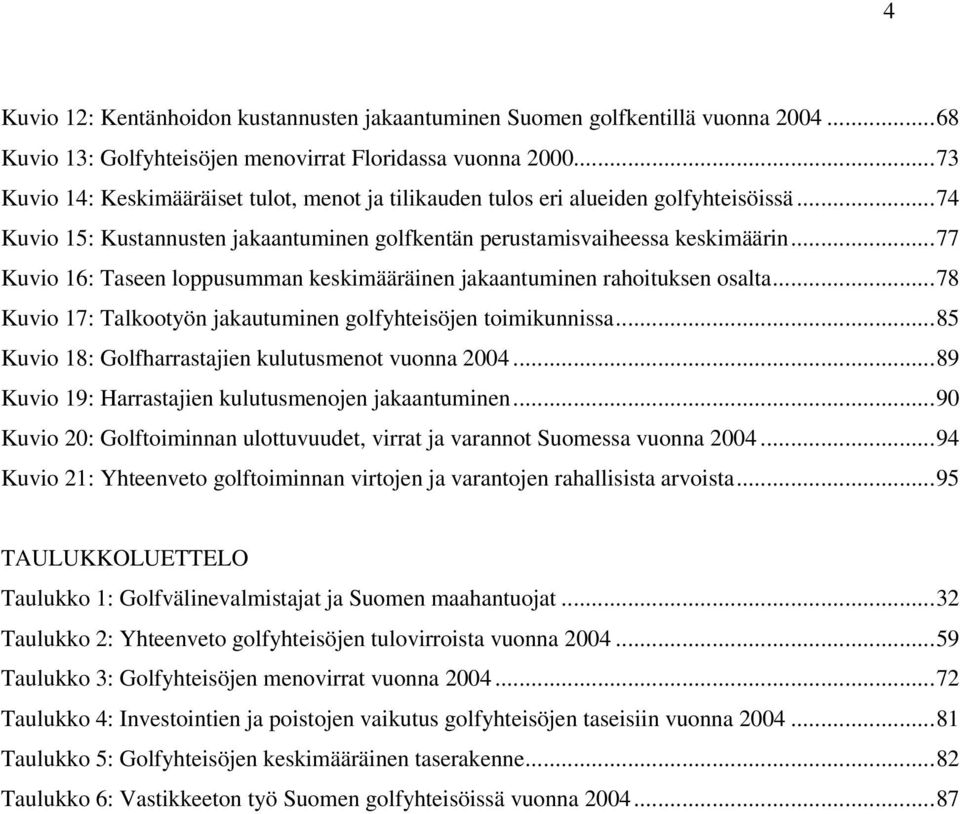 ..77 Kuvio 16: Taseen loppusumman keskimääräinen jakaantuminen rahoituksen osalta...78 Kuvio 17: Talkootyön jakautuminen golfyhteisöjen toimikunnissa.