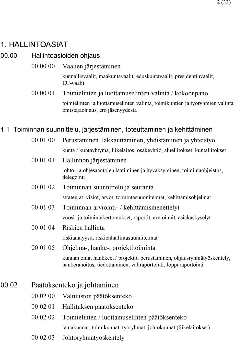 toimielinten ja luottamuselinten valinta, toimikuntien ja työryhmien valinta, omistajaohjaus, ero jäsenyydestä 1.