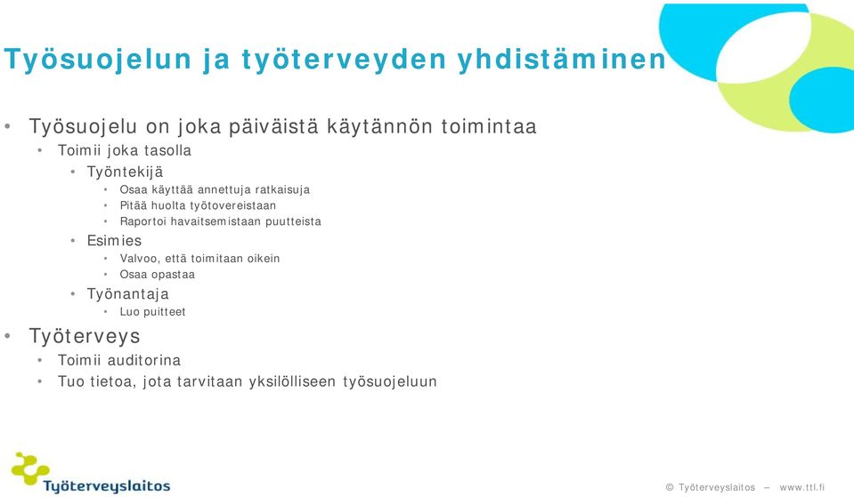 Raportoi havaitsemistaan puutteista Esimies Valvoo, että toimitaan oikein Osaa opastaa