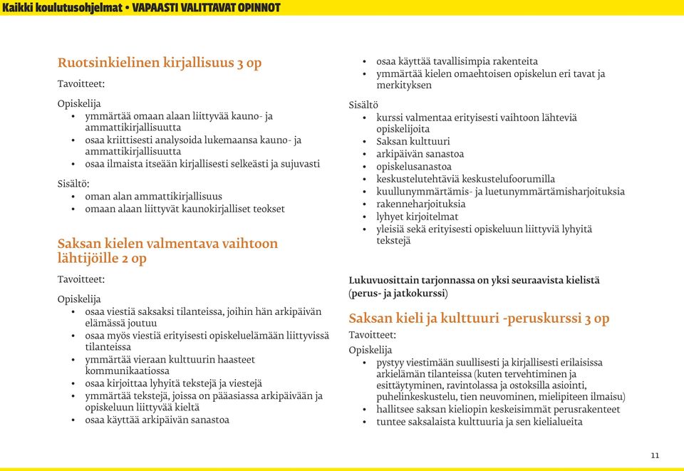 lähtijöille 2 op osaa viestiä saksaksi tilanteissa, joihin hän arkipäivän elämässä joutuu osaa myös viestiä erityisesti opiskeluelämään liittyvissä tilanteissa ymmärtää vieraan kulttuurin haasteet