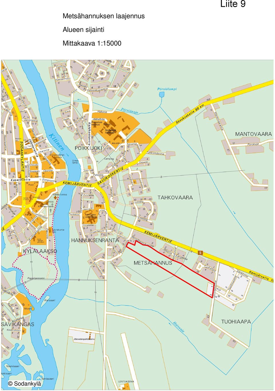 Välimaa Ukkola Poikkijoki Nujula 497 Tahkovaara P Viertola Lusikkajänkä SODANKYLÄ K.talo Kirkko Vanhaink.