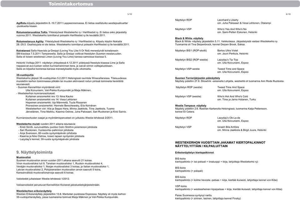 Kilpailu käytiin Nokialla 28.-29.5. Osallistujista ei ole tietoa. Westiekerho toimittanut pokaalin HarWestiet ry:lle keväällä 2011.