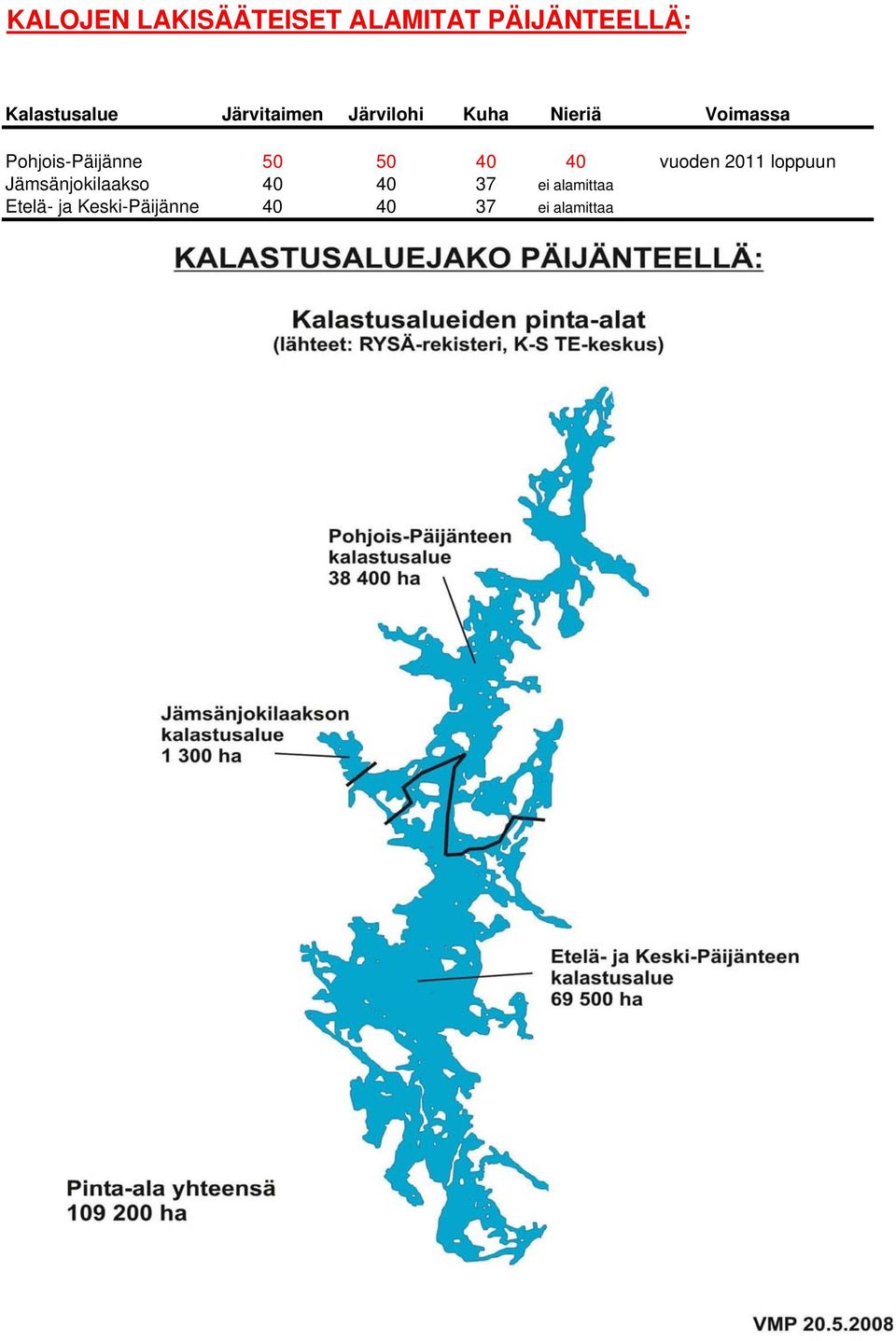 Pohjois-Päijänne 50 50 40 40 vuoden 2011 loppuun