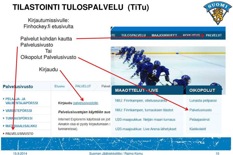 fi etusivulta Palvelut kohdan kautta