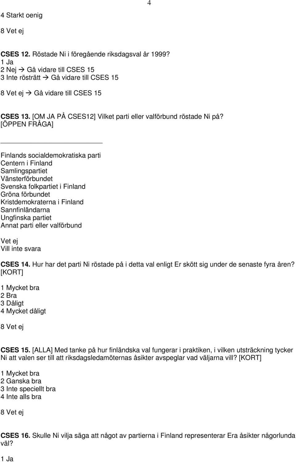 [ÖPPEN FRÅGA] Finlands socialdemokratiska parti Centern i Finland Samlingspartiet Vänsterförbundet Svenska folkpartiet i Finland Gröna förbundet Kristdemokraterna i Finland Sannfinländarna Ungfinska