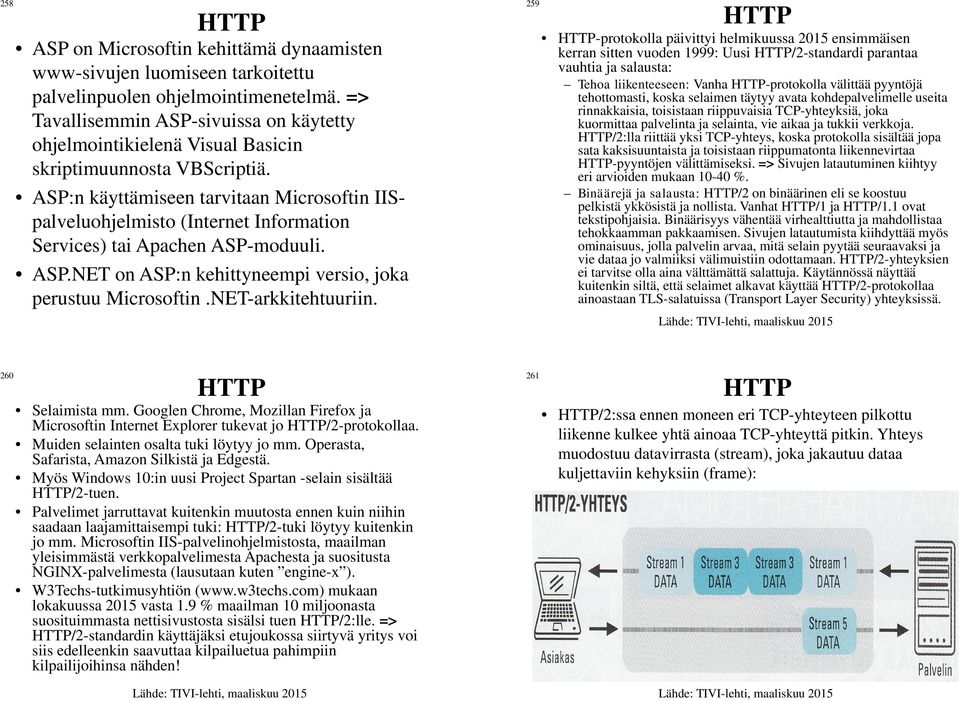 ASP:n käyttämiseen tarvitaan Microsoftin IISpalveluohjelmisto (Internet Information Services) tai Apachen ASP-moduuli. ASP.NET on ASP:n kehittyneempi versio, joka perustuu Microsoftin.