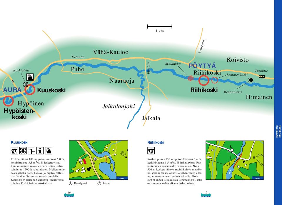 Vanhan n toisella puolella Kuuskosken kartanon entisessä väentuvassa toimiva Koskipirtin museokahvila. Kosken pituus 50 m, putouskorkeus,4 m, keskivirtaama,5 m /s. Ei laskettavissa.