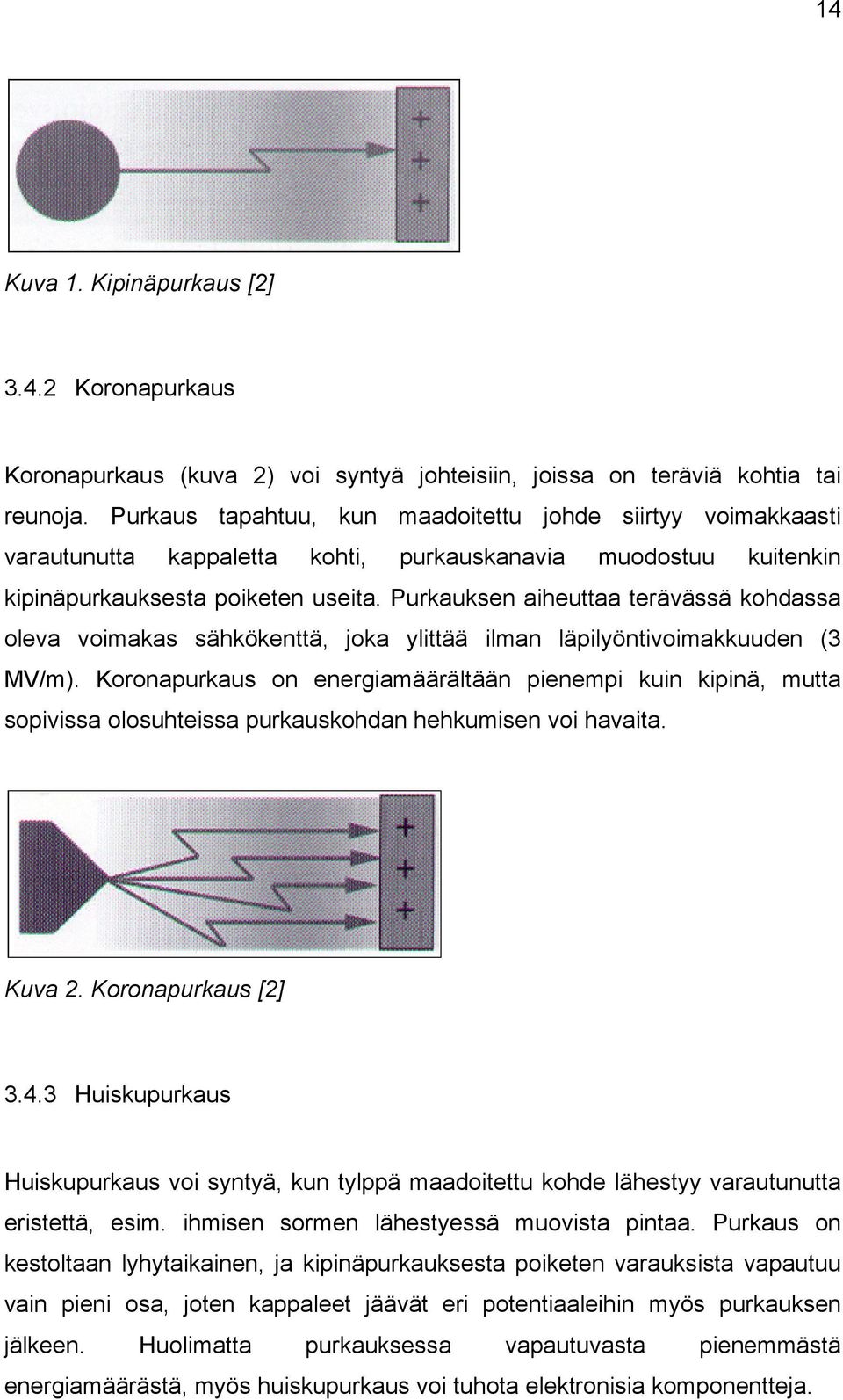 Purkauksen aiheuttaa terävässä kohdassa oleva voimakas sähkökenttä, joka ylittää ilman läpilyöntivoimakkuuden (3 MV/m).