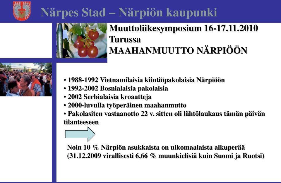 Pakolasiten vastaanotto 22 v.