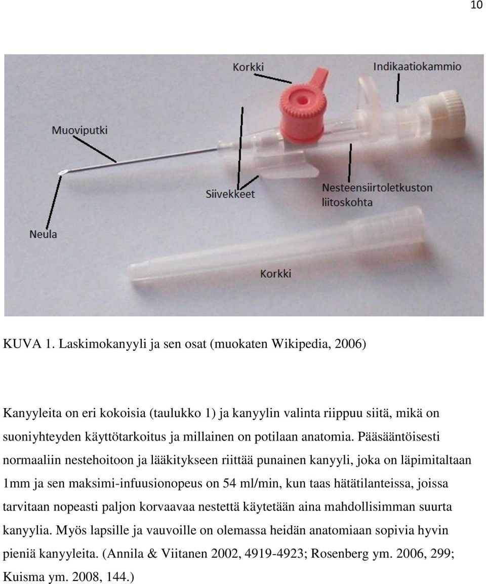 käyttötarkoitus ja millainen on potilaan anatomia.