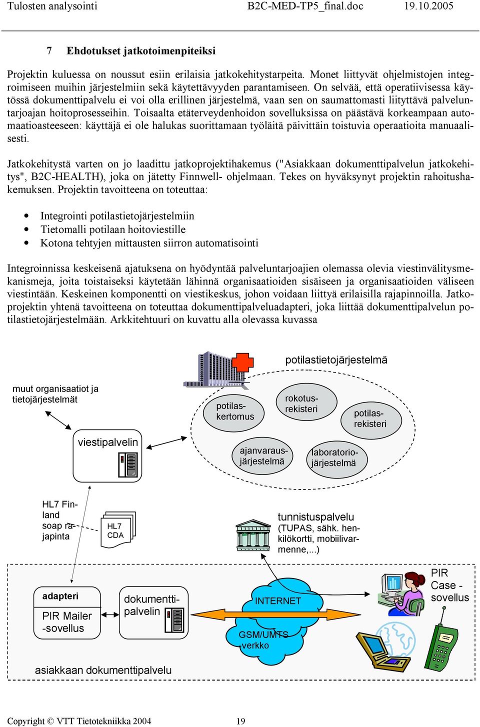 On selvää, että operatiivisessa käytössä dokumenttipalvelu ei voi olla erillinen järjestelmä, vaan sen on saumattomasti liityttävä palveluntarjoajan hoitoprosesseihin.