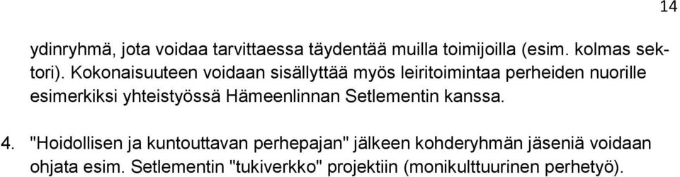 yhteistyössä Hämeenlinnan Setlementin kanssa. 4.