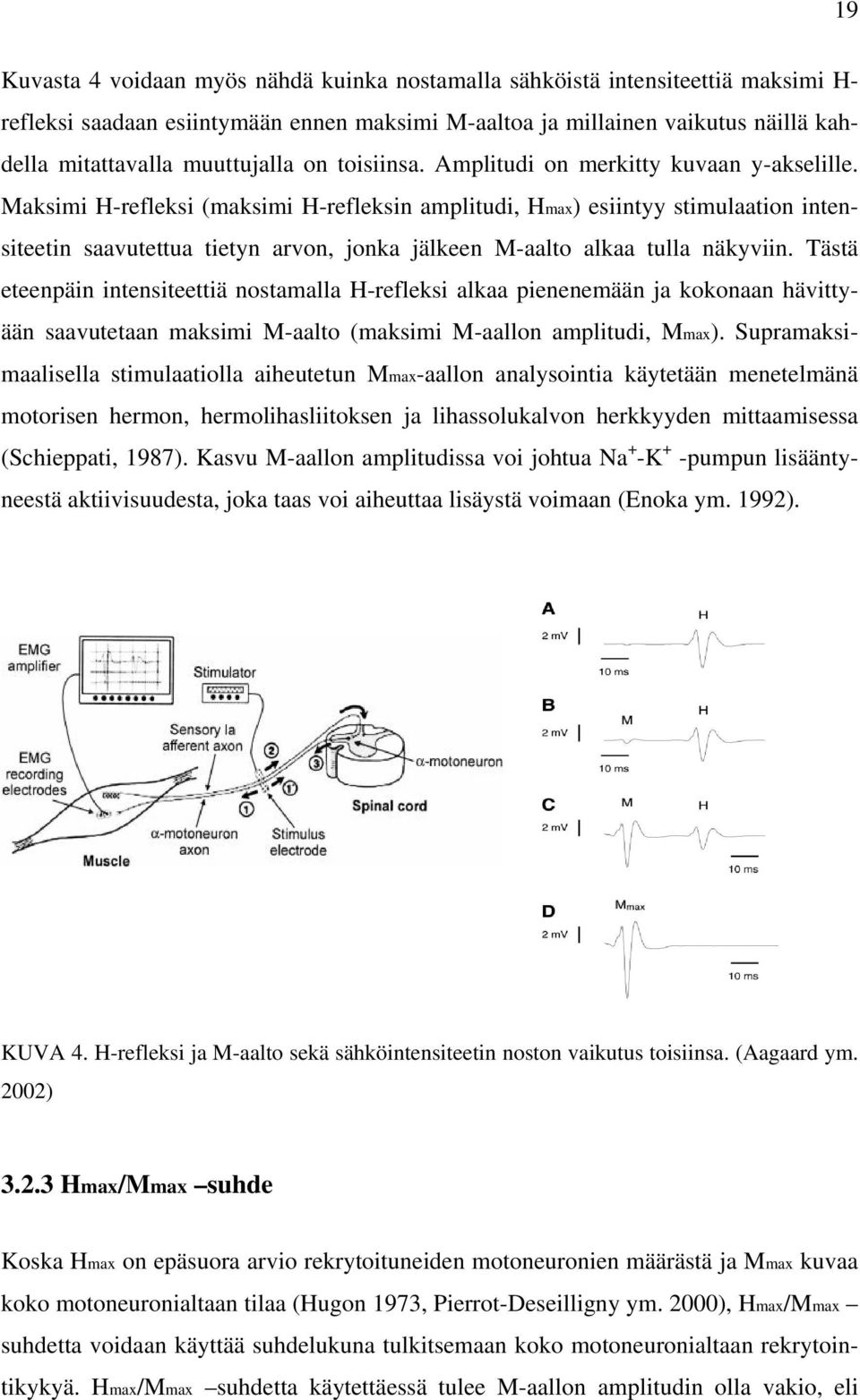 Maksimi H-refleksi (maksimi H-refleksin amplitudi, Hmax) esiintyy stimulaation intensiteetin saavutettua tietyn arvon, jonka jälkeen M-aalto alkaa tulla näkyviin.