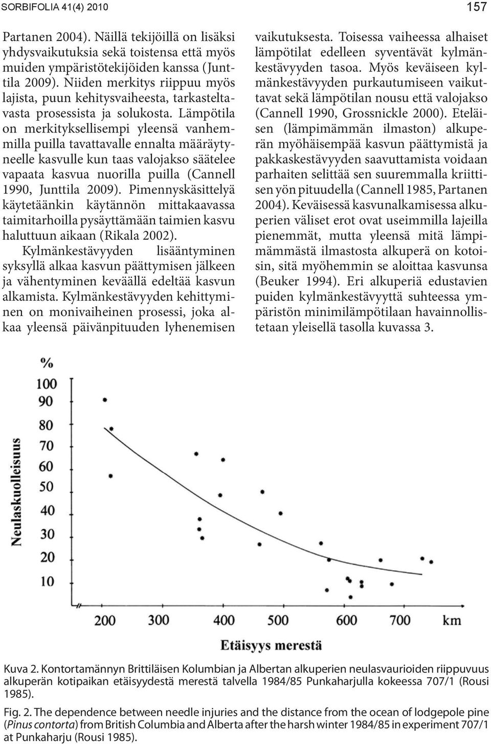 Lämpötila on merkityksellisempi yleensä vanhemmilla puilla tavattavalle ennalta määräytyneelle kasvulle kun taas valojakso säätelee vapaata kasvua nuorilla puilla (Cannell 1990, Junttila 2009).