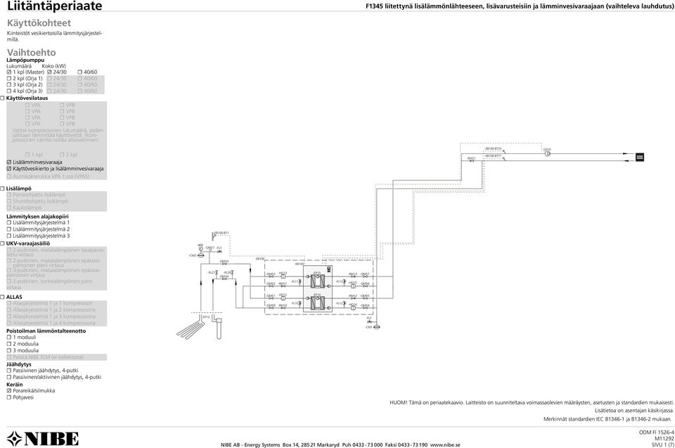 kompressorien lukumäärä, joiden sallitaan lämmittää käyttövettä: (kom(kompressorien valinta uima-altaan pressorien valinta nollaanollaa allasvalinnan) valinnan) 1 kpl -EB100-BT25 2 kpl -RM21