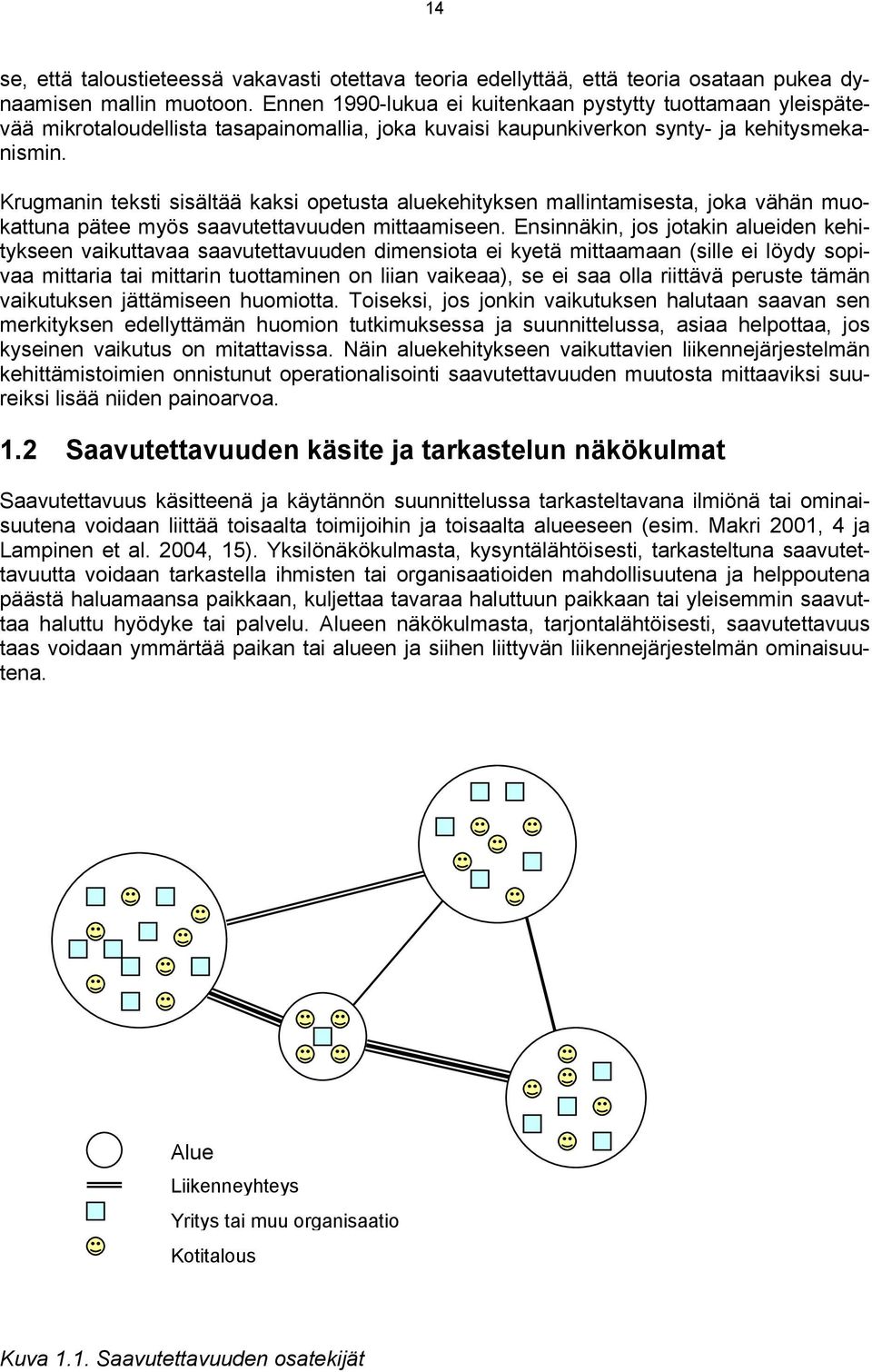 Krugmanin teksti sisältää kaksi opetusta aluekehityksen mallintamisesta, joka vähän muokattuna pätee myös saavutettavuuden mittaamiseen.