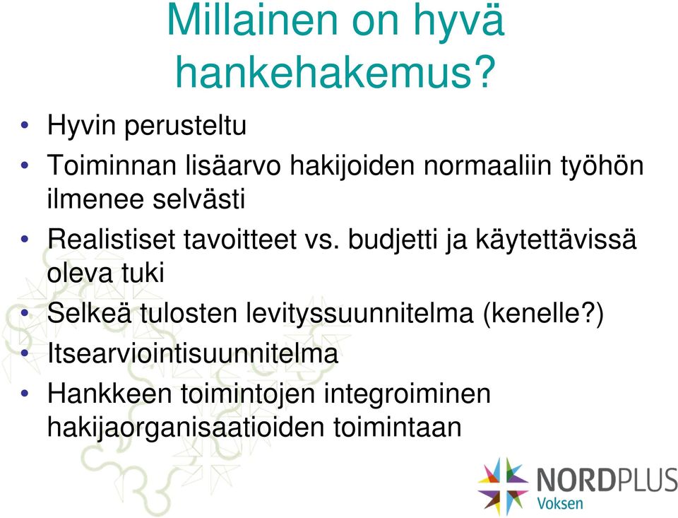 tavoitteet vs.