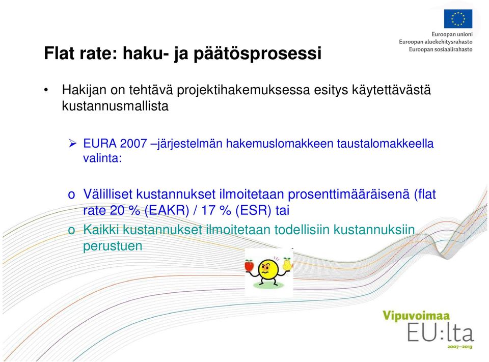 taustalomakkeella valinta: o Välilliset kustannukset ilmoitetaan prosenttimääräisenä