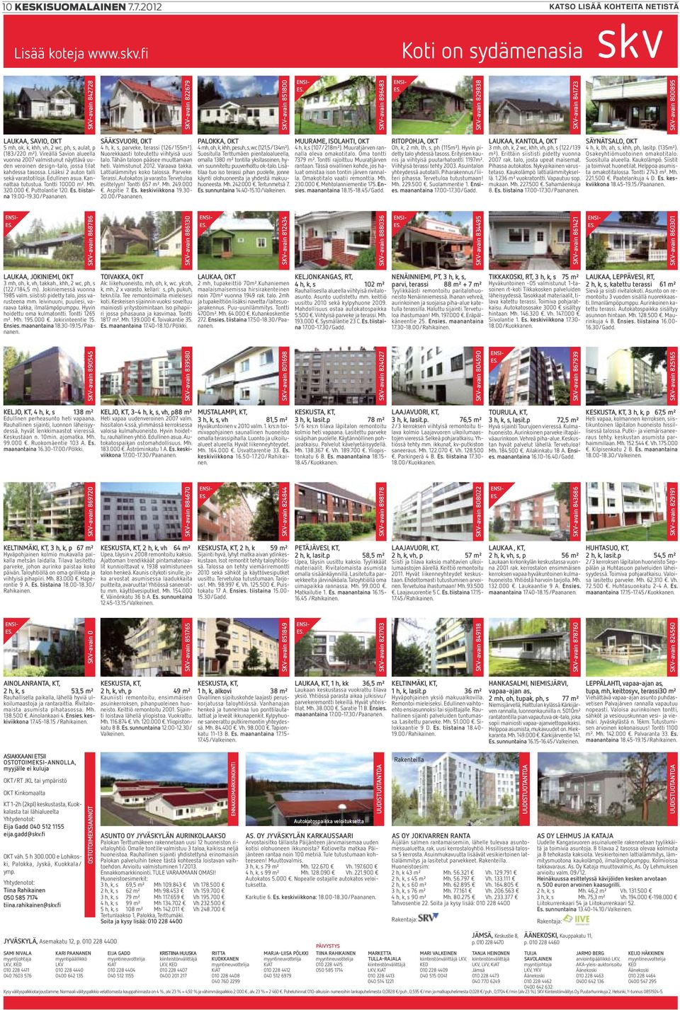 aulat, p (183/220 m²). Vireällä Savion alueella vuonna 2007 valmistunut näyttävä uuden veroinen design-talo, jossa tilat kahdessa tasossa. Lisäksi 2 auton talli sekä varastotiloja. Edullinen asua.