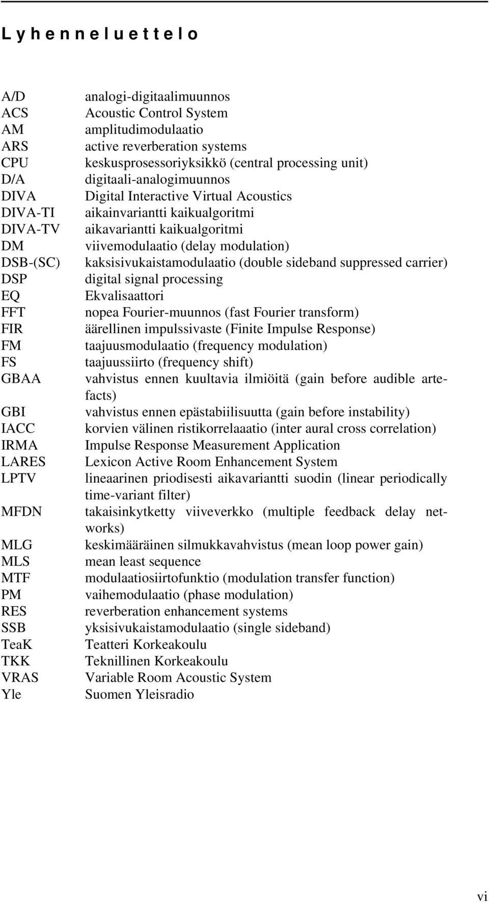 aikainvariantti kaikualgoritmi aikavariantti kaikualgoritmi viivemodulaatio (delay modulation) kaksisivukaistamodulaatio (double sideband suppressed carrier) digital signal processing Ekvalisaattori