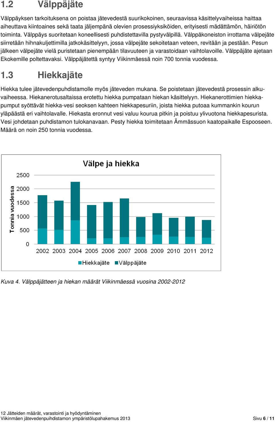 Välppäkoneiston irrottama välpejäte siirretään hihnakuljettimilla jatkokäsittelyyn, jossa välpejäte sekoitetaan veteen, revitään ja pestään.