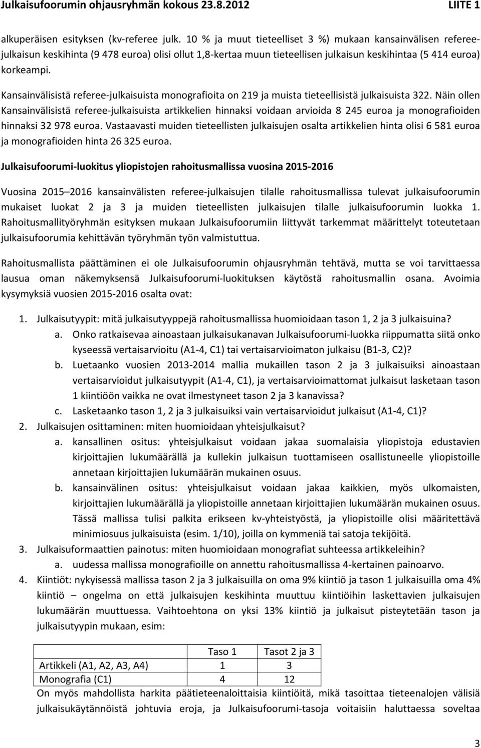 Kansainvälisistä referee-julkaisuista monografioita on 219 ja muista tieteellisistä julkaisuista 322.