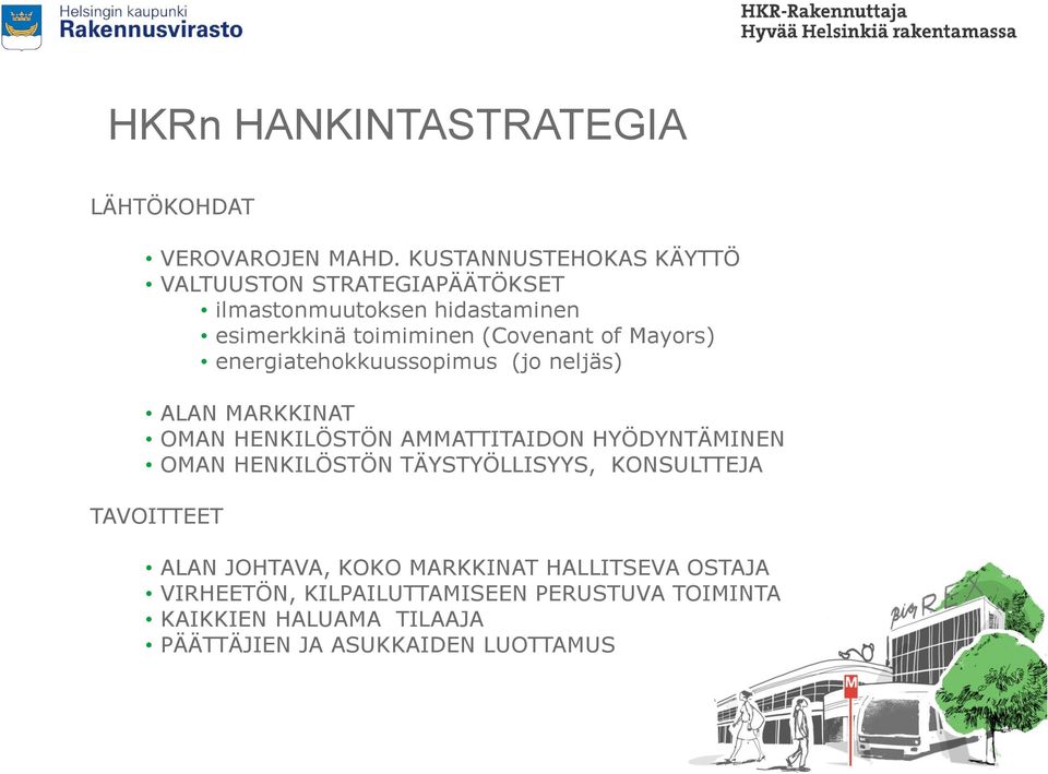 Mayors) energiatehokkuussopimus (jo neljäs) ALAN MARKKINAT OMAN HENKILÖSTÖN AMMATTITAIDON HYÖDYNTÄMINEN OMAN HENKILÖSTÖN