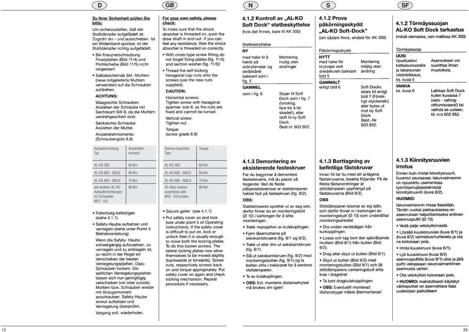 AL-KO 90S - 90S/3 70 Nm alle anderen AL-KO Auflaufeinrichtungen mit