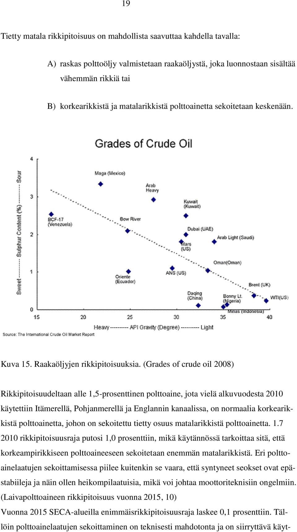 (Grades of crude oil 2008) Rikkipitoisuudeltaan alle 1,5-prosenttinen polttoaine, jota vielä alkuvuodesta 2010 käytettiin Itämerellä, Pohjanmerellä ja Englannin kanaalissa, on normaalia