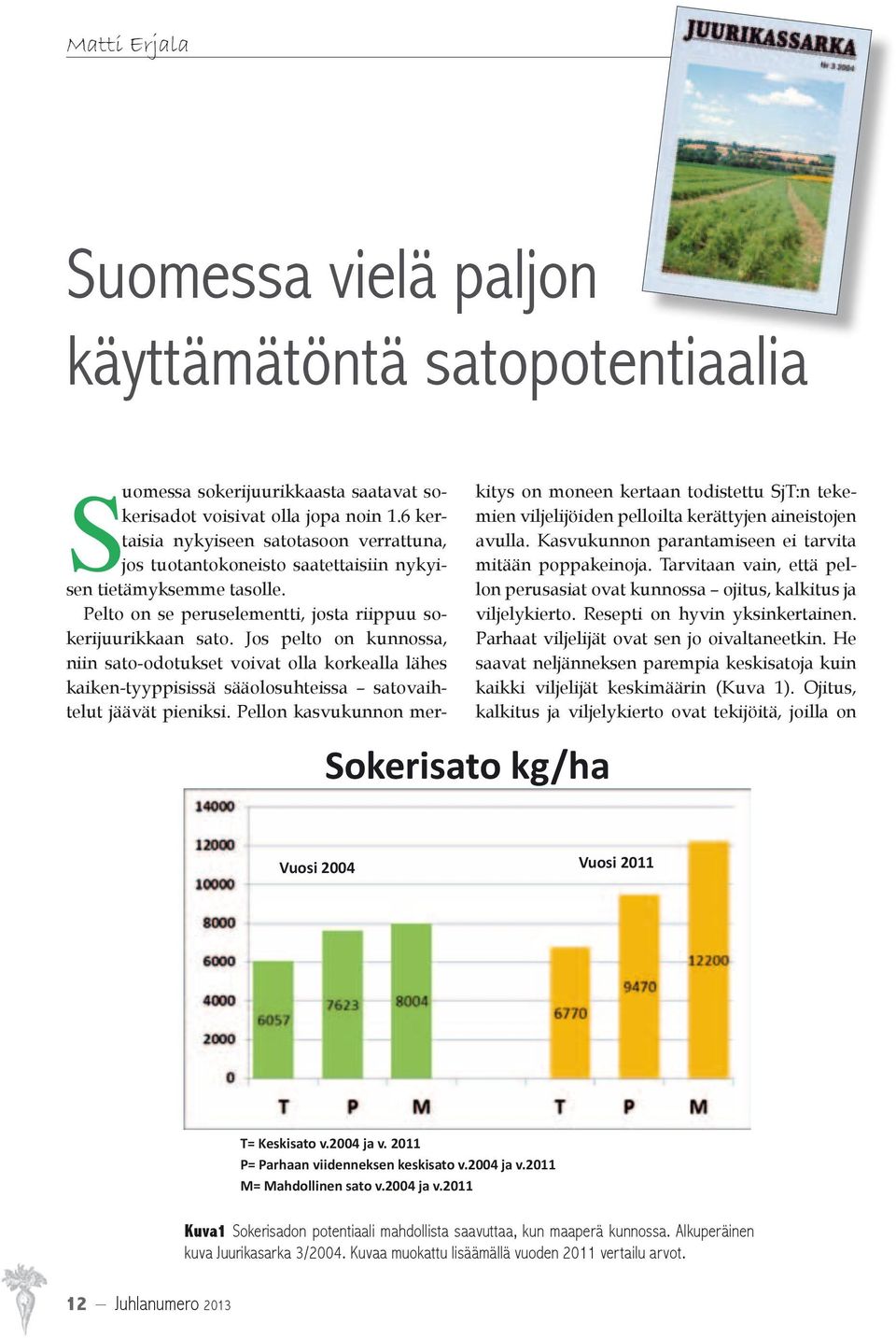 Jos pelto on kunnossa, niin sato-odotukset voivat olla korkealla lähes kaiken-tyyppisissä sääolosuhteissa satovaihtelut jäävät pieniksi.