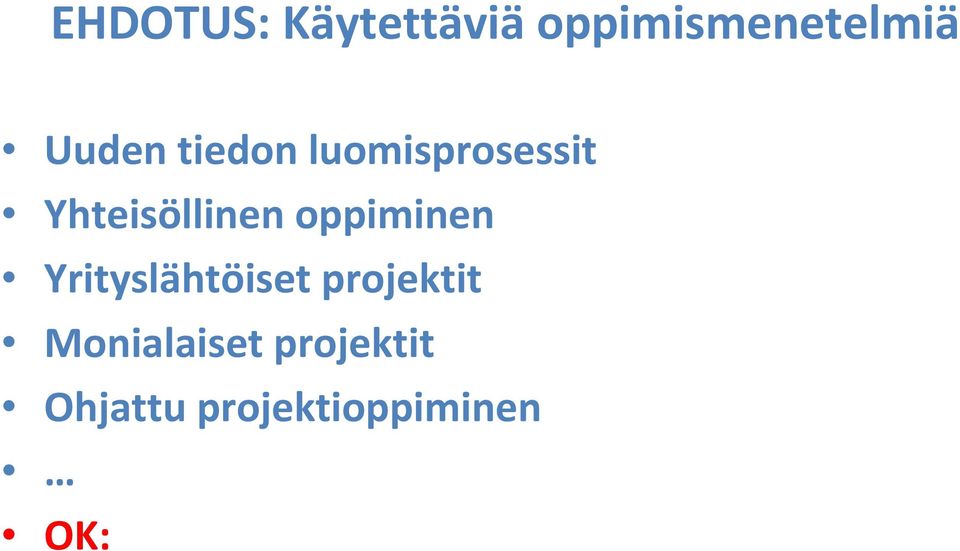 oppiminen Yrityslähtöiset projektit