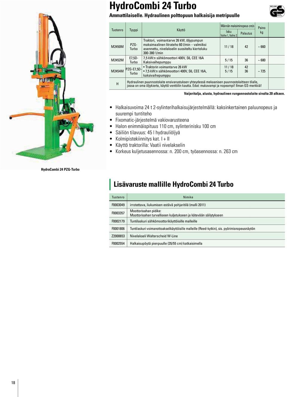 valmiiksi asennettu, nivelakselin suositeltu kiertoluku 300-380 1/min 7,5 kw:n sähkömoottori 400V, S6, CEE 16A Kaksivaihepumppu kaksivaihepumppu Männän maksiminopeus cm/s Isku Vaihe 1, Vaihe 2