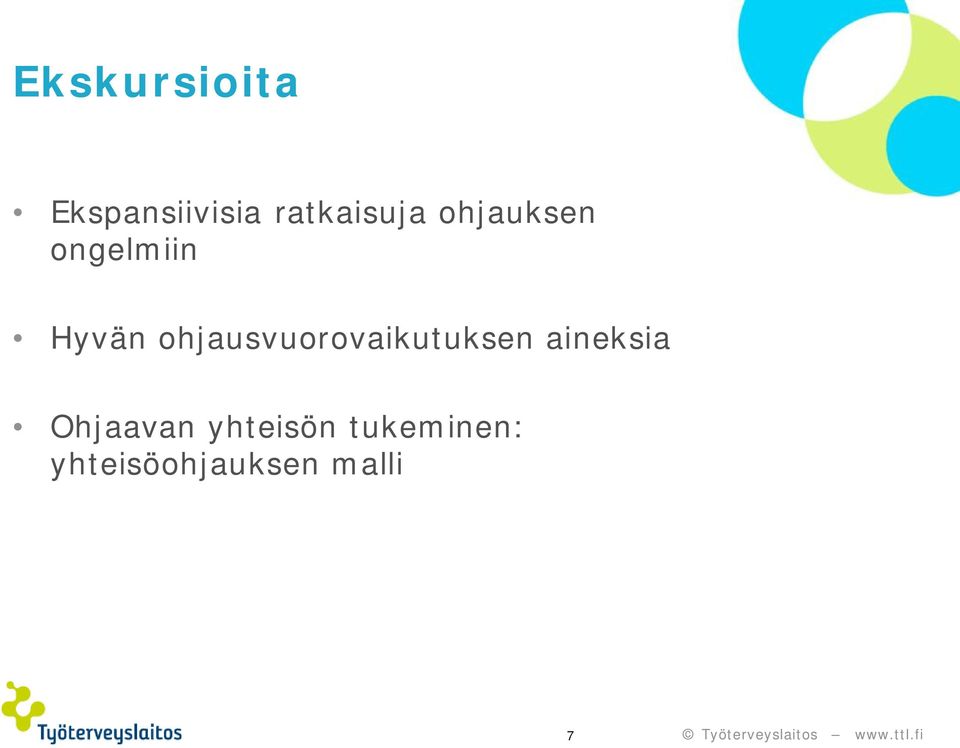ohjausvuorovaikutuksen aineksia