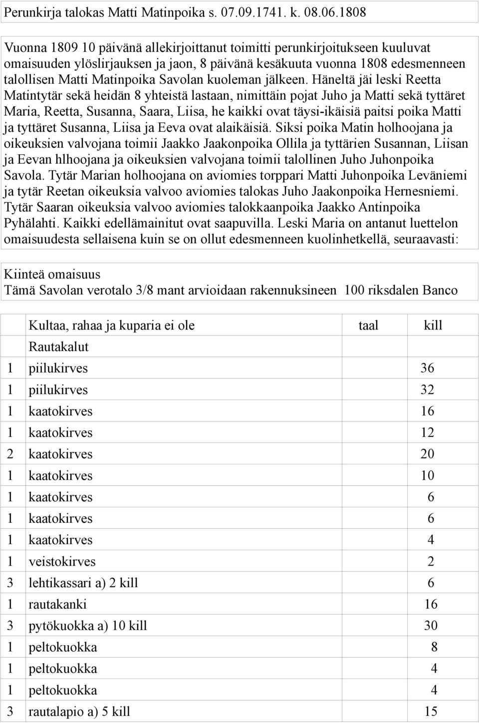 kuoleman jälkeen.