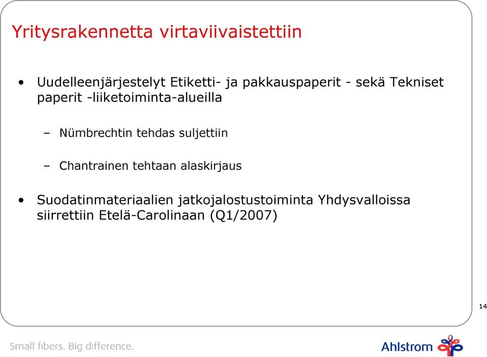 Nümbrechtin tehdas suljettiin Chantrainen tehtaan alaskirjaus