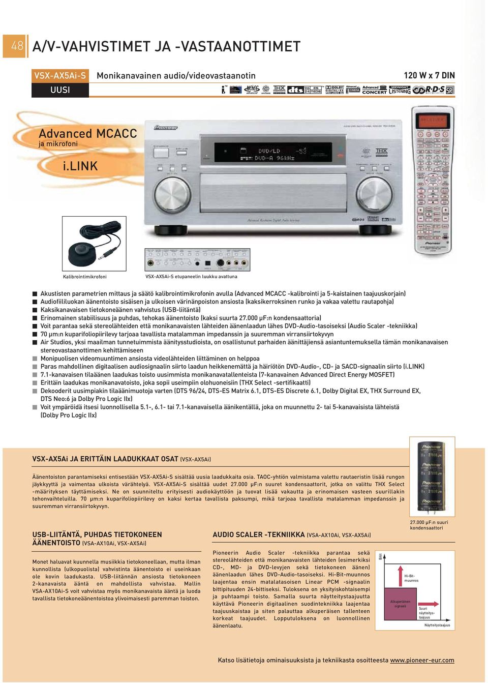 Audiofiililuokan äänentoisto sisäisen ja ulkoisen värinänpoiston ansiosta (kaksikerroksinen runko ja vakaa valettu rautapohja) Kaksikanavaisen tietokoneäänen vahvistus (USB-liitäntä) Erinomainen