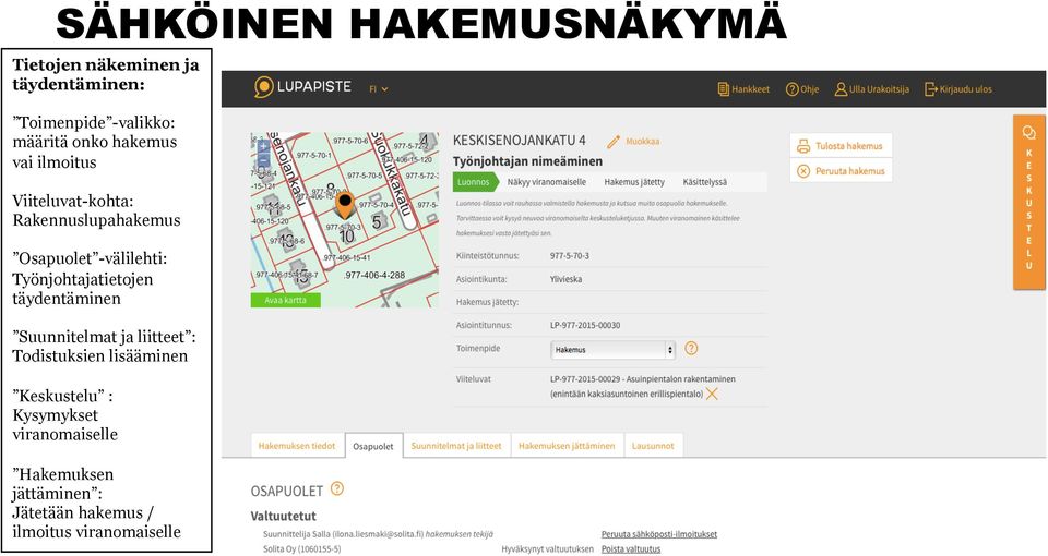 Työnjohtajatietojen täydentäminen Suunnitelmat ja liitteet : Todistuksien lisääminen