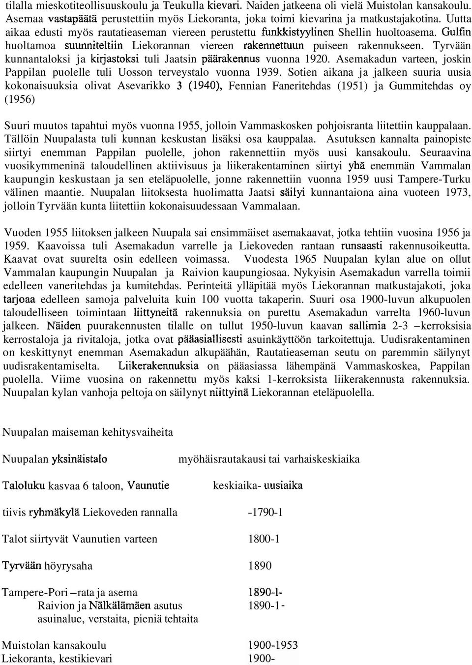 Tyrvään kunnantaloksi ja kijastoksi tuli Jaatsin paarakennus vuonna 1920. Asemakadun varteen, joskin Pappilan puolelle tuli Uosson terveystalo vuonna 1939.