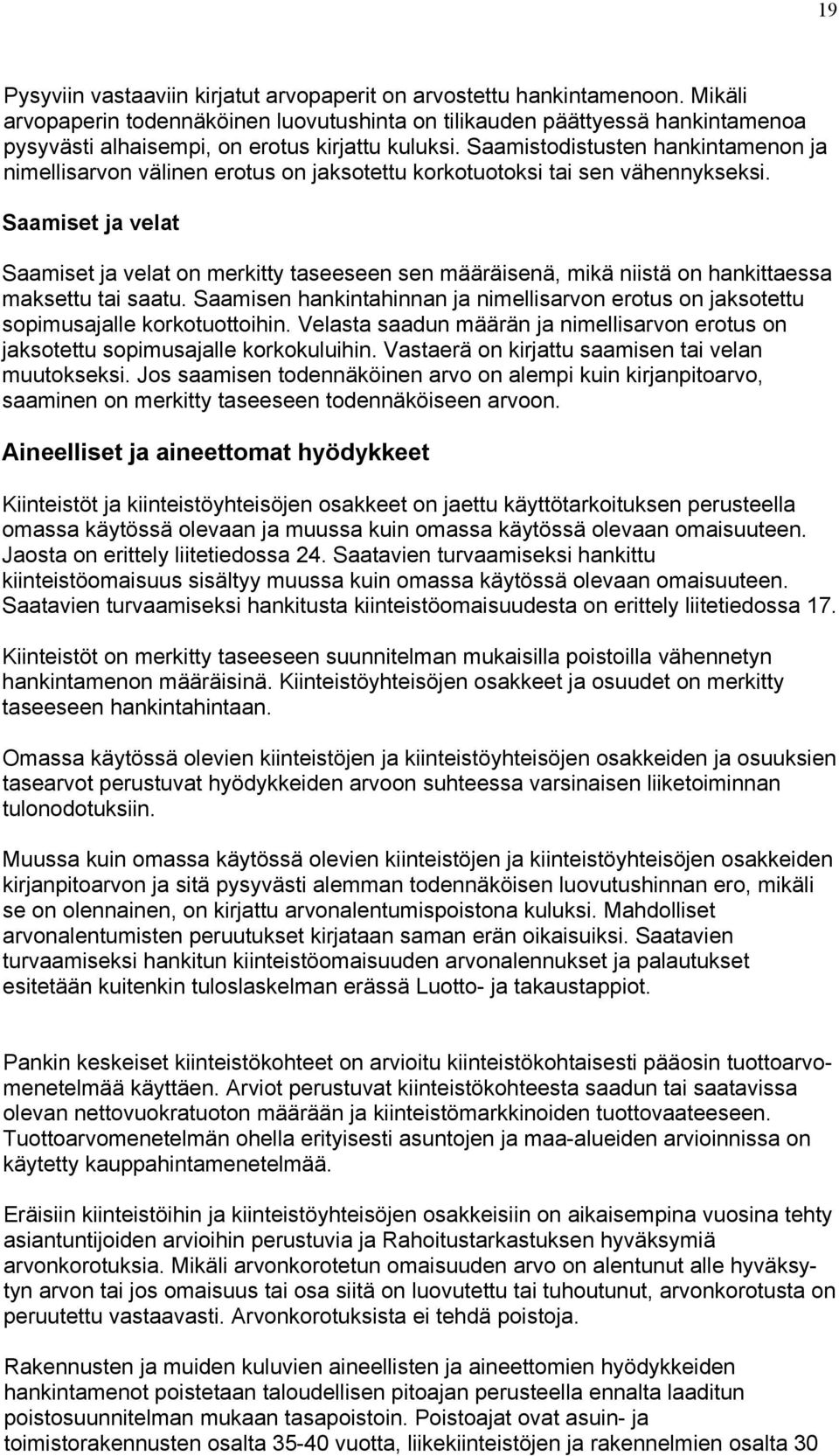 Saamistodistusten hankintamenon ja nimellisarvon välinen erotus on jaksotettu korkotuotoksi tai sen vähennykseksi.