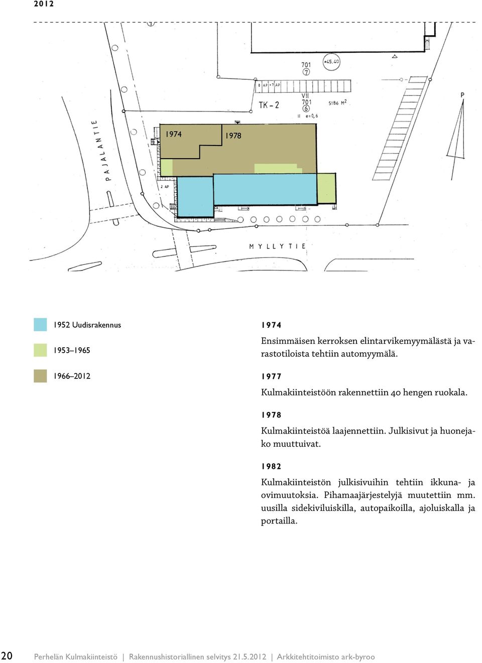 Julkisivut ja huonejako muuttuivat. 1982 Kulmakiinteistön julkisivuihin tehtiin ikkuna- ja ovimuutoksia.