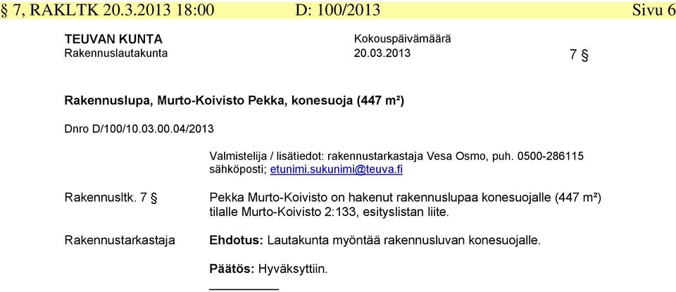 10.03.00.04/2013 Rakennusltk.